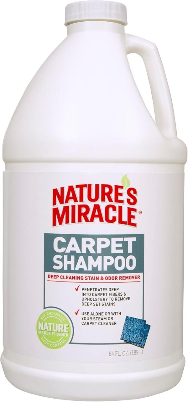 Natures Miracle Carpet Shampoo, Deep-Cleaning Pet Stain And Odor Remover, 64 Ounces