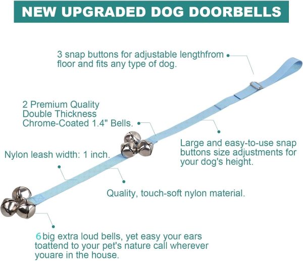 Upgraded Puppy Bells Dog Doorbells for Door Knob/Potty Training/Go Outside-Dog Bells for Puppies Dogs Doggy Doggie Pooch Pet Cat for Dog Lovers-Premium Quality-3 Snaps for Length Adjustment - Image 9