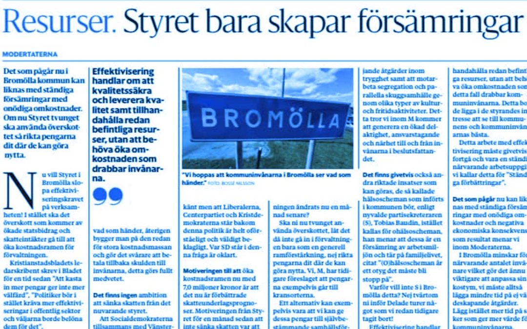 Resurser. Styret skapar försämringar.