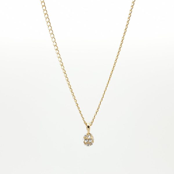 Guldbön pendant halsband med full diamant 18 K guldpläterad