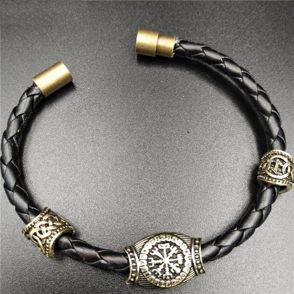 Vegvisir Slavic Kolovrat Compass runor meads magnetisk armband