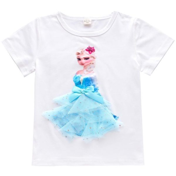 Princess sommar 3D T-shirts & byxor-Elsa-Belle-Rapunzel-Aurora