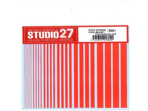 STU27FP0028 Line decal Fluorescent red Waterslide decal Decal