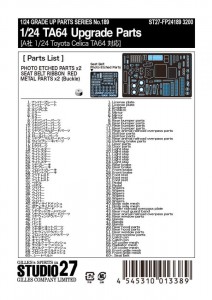 STU27FP24189 Toyota Celica TA64  (for Beemax) Etched metal Accessoires