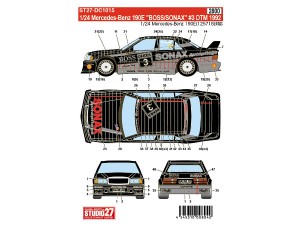 STU27DC1015 Mercedes 190E  BOSS/SONAX  #3  DTM 1992 Waterslide decal Decal