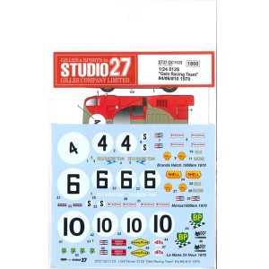 STU27DC1123 Ferrari 512S  "Gelo racing team" #4 #6#10  1970 Waterslide decal Decal