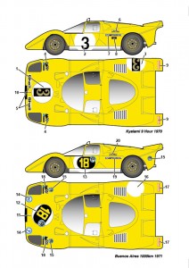 STU27DC1124 Ferrari 512S  "Ecurie Francorchamps"  #3#18#26  '70/'71 Waterslide decal Decal