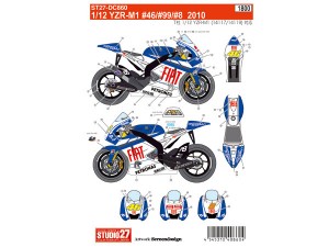 STU27DC860 Yamaha YZR-M1  #46/99/8  Rossi  2010 Waterslide decal Decal