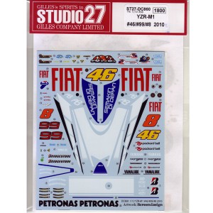 STU27DC860 Yamaha YZR-M1  #46/99/8  Rossi  2010 Waterslide decal Decal