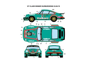 STU27DC974 Porsche 934 Vaillant - Kremer  #7/9  1976 Waterslide decal Decal