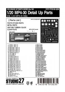 STU27FP20149 Mclaren MP4-30 Detail up parts Multimedia Accessoires