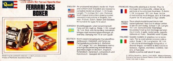 REVUSH-7301 Ferrari 365 Boxer Plastic Kit