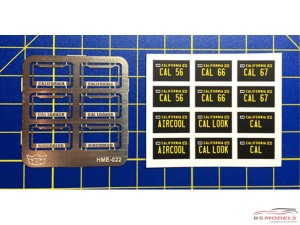 HME022 License plate frames + plates set 1 Etched metal Accessoires