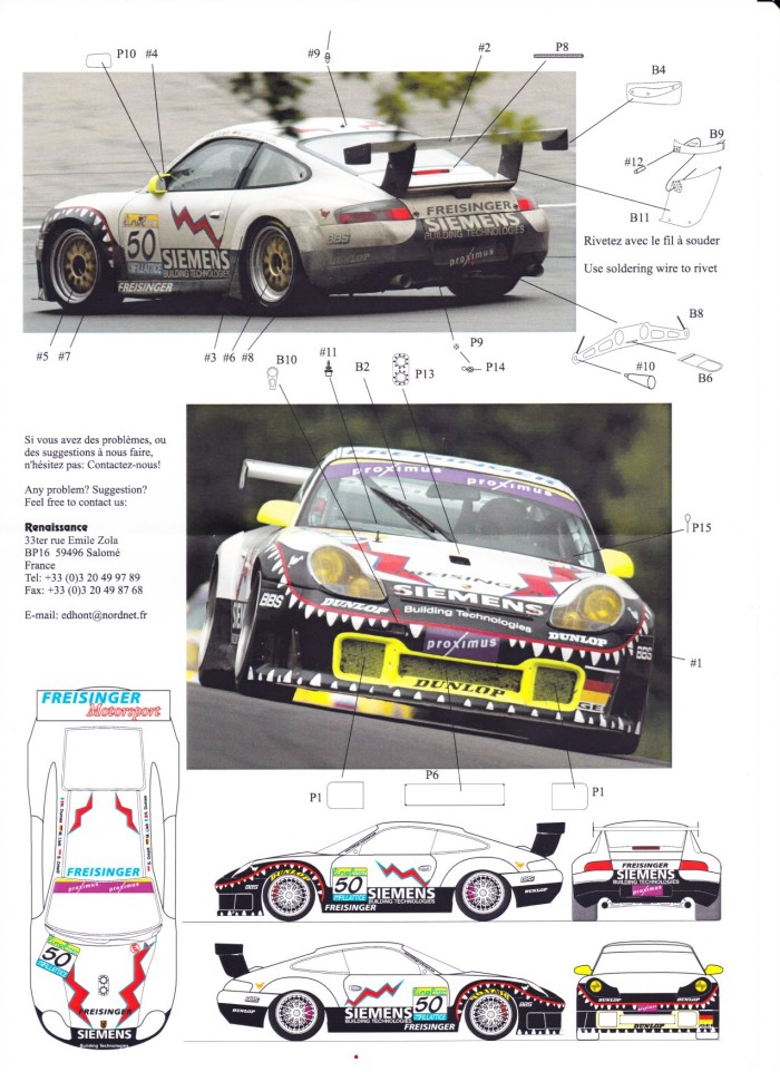 TK24-169 Porsche 911 GT RS  #50 Freisinger winner 24 H Spa 2003  transkit Multimedia Transkit