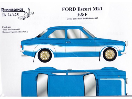 TK24-425 Ford Escort MK1 "Fast and Furious 6"  decal Waterslide decal Decal
