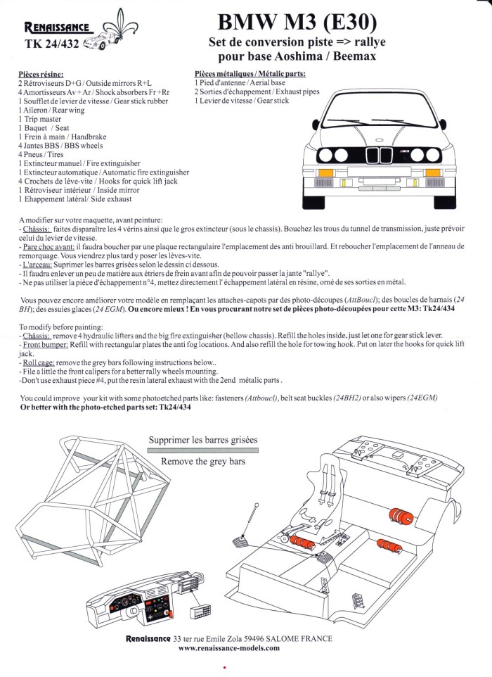 TK24-432 BMW M3 transkit  race to rally version  for Beemax Multimedia Transkit