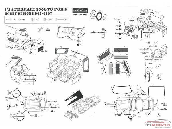 HD020197 Ferrari 250 GTO PE+knob switch+toggle switch+rivet (for Fujimi) Multimedia Accessoires