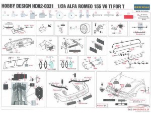 HD020331 Alfa Romeo 155 V6  PE+metal parts+resin  (for Tamiya) Multimedia Accessoires