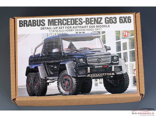 HD030471 Brabus Mercedes-Benz  G63 6x6  PE+resin+decal  (for Autoart) Multimedia Transkit