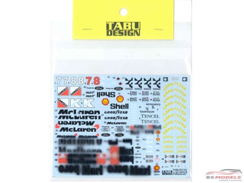 TABU20132 Mclaren MP4/8 Full sponsor Waterslide decal Decal