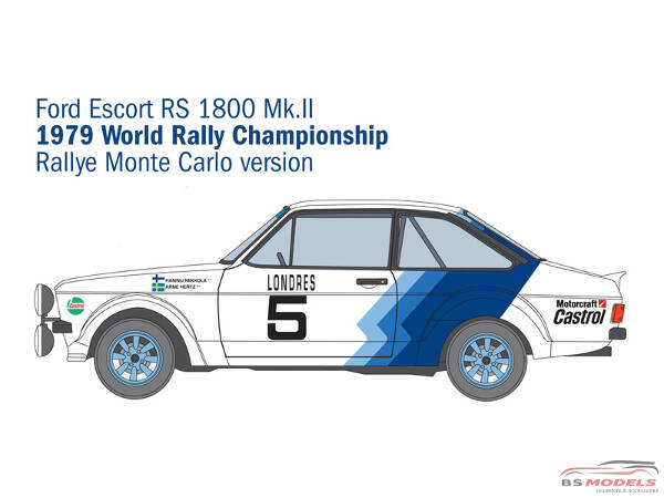 ITA3655s Ford Escort RS1800  Mk.II - Rally Monte Carlo 1979 Plastic Kit