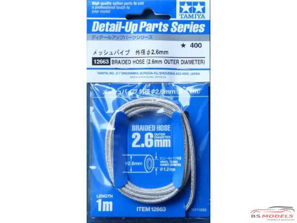 TAM12663 Tamiya Braided hose (2.6 mm outer diameter) Multimedia Material