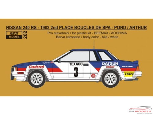 REJI262 Nissan 240 RS - Boucle de Spa 1983 - Pond/Arthur Multimedia Transkit