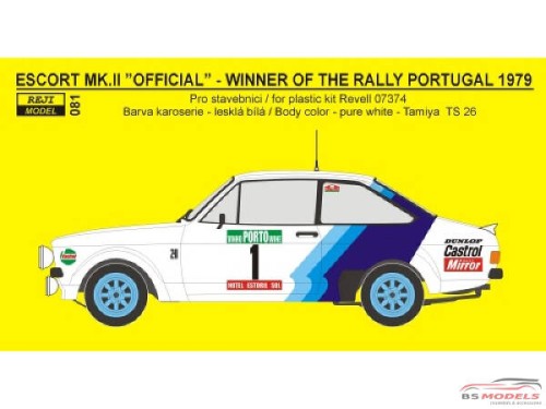 REJI81 Ford Escort RS1800 "Official"  Portugal 1979 #1 Mikkola #3 Waldegard Waterslide decal Decal