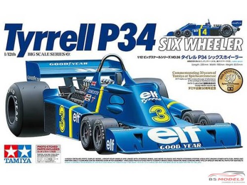 TAM12036 Tyrrell P34 Six Wheeler #3 #4 Scheckter / Depailler Plastic Kit