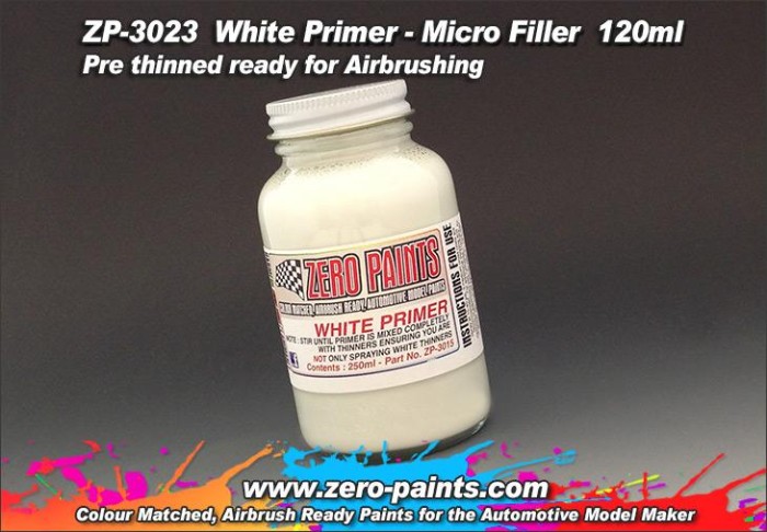 ZP3023 White airbrushing Primer/Micro filler  120 ml Paint Material