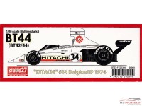 STU27FK20300 Brabham BT44 (BT42/44) "Hitachi" Belgian GP 1974  Teddy Pilette Multimedia Kit
