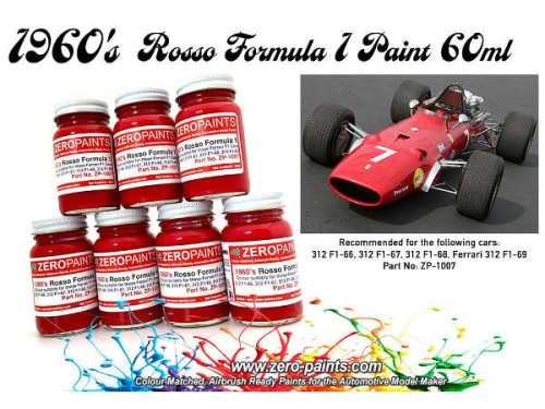 Zero Paints ZP-1007-321: Paint for airbrush Ferrari Rosso Fiorano Metallic  Red Code: 321 1 x 60ml for Airbrush (ref. ZP-1007-321)