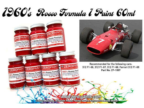 ZP1007-2 Ferrari Rosso Formula 1     1960s   paint 60 ml Paint Material