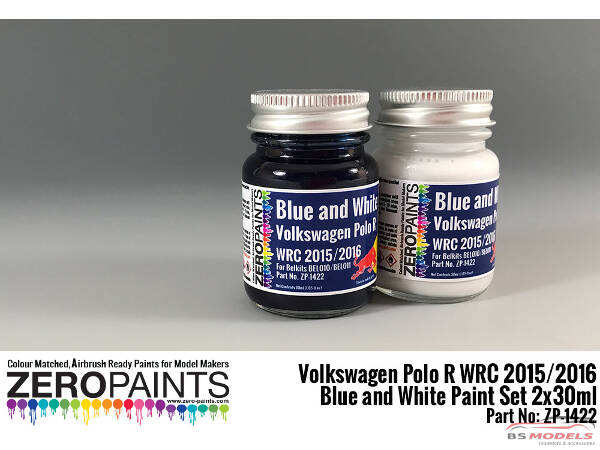 ZP1422 Volkswagen Polo R  WRC 2015  Blue and white paint set 2x30 ml Paint Material