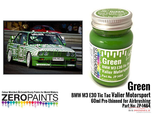 ZP1464 Green BMW M3 E30 Tic Tac Valier Motorsport  60 ml Paint Material