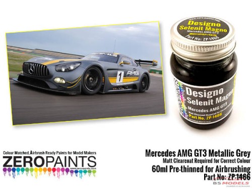 ZP1466 Mercedes AMG  GT3 Metallic Grey (matt) paint 60 ml Paint Material
