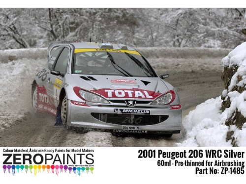 ZP1485 Peugeot 206  WRC 2001 "Platinum Silver"   60 ml Paint Material