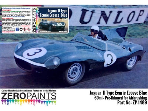 ZP1489 Jaguar D-Type Ecurie Ecosse Blue  60 ml Paint Material