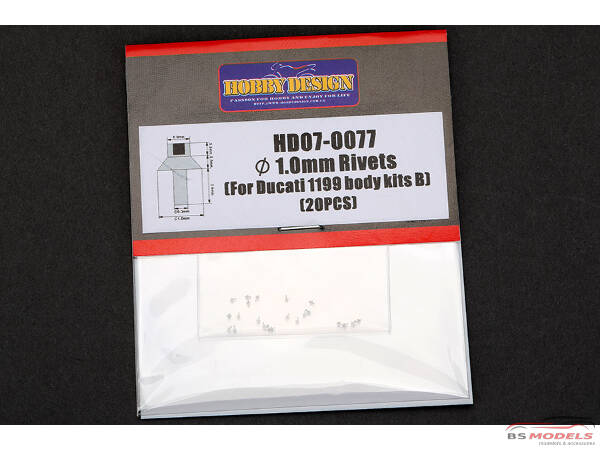 HD070077 1.0 mm rivets  (for Ducati 1199) Multimedia Accessoires