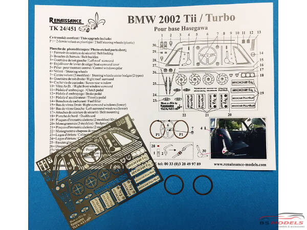 TK24451 BMW 2002 Tii / Turbo  detail PE set Etched metal Transkit