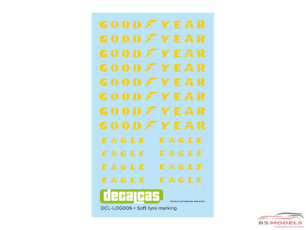 DCLLOG006 Goodyear  Eagle tyre marking set decal Waterslide decal Decal