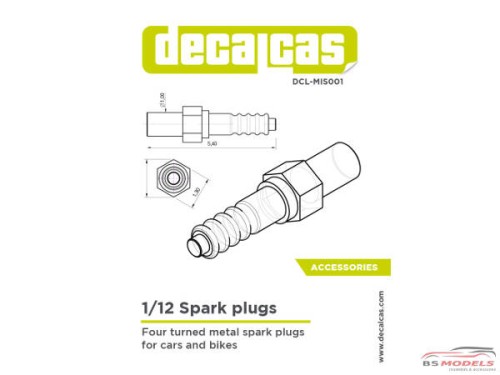 DCLMIS001 Sparkplugs - turned metal parts  4pcs Multimedia Accessoires
