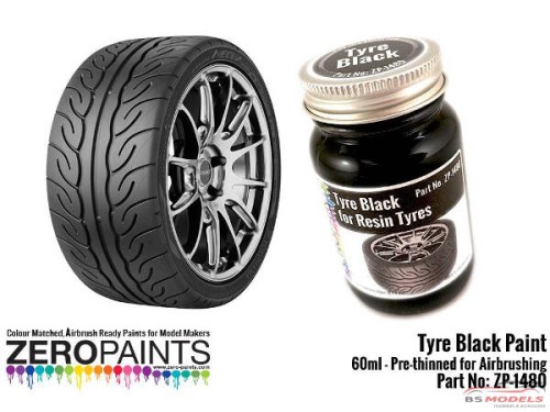 ZP1480 Tyre Black paint 60ml Paint Material