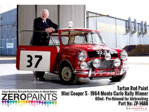 ZP1488 Mini CooperS - Tartan Red - 1964 MC winner Paint Material