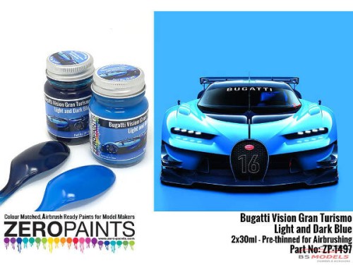 ZP1497 Bugatti Vision Turismo - Light&Dark blue set 2x30ml Paint Material