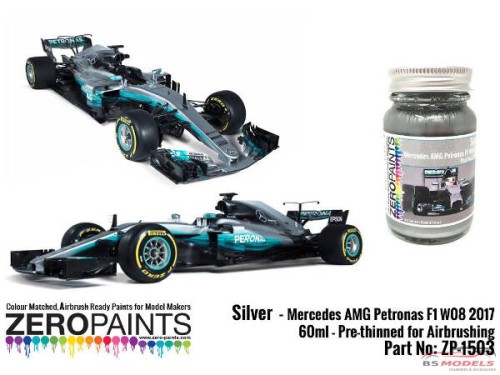 ZP1503 Mercedes AMG Petronas F1 W08 2017 silver paint 60ml Paint Material