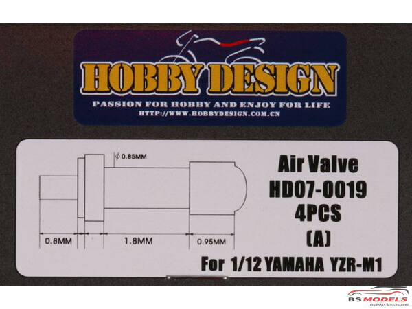 HD070019 Tire Air Valve for Yamaha YZR-M1 (4pcs) Multimedia Accessoires