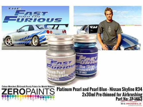 ZP1463 Fast & Furious Pearl Platinum/blue paint set 2x30 ml Paint Material