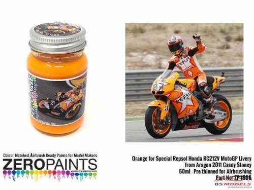ZP1506 Special Orange repsol Honda RC212V  MotoGP Aragon 2011 Casey Stoner  60ml Paint Material
