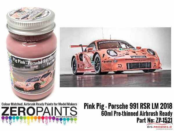 ZP1521 Pink Pig Porsche 991 RSR  LM 2018 paint 60ml Paint Material